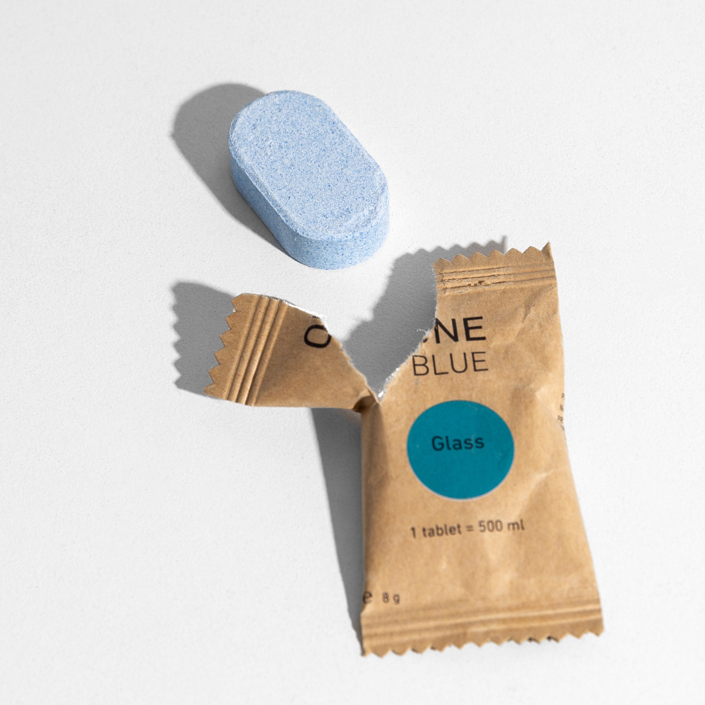 Open package with tablet glass cleaner