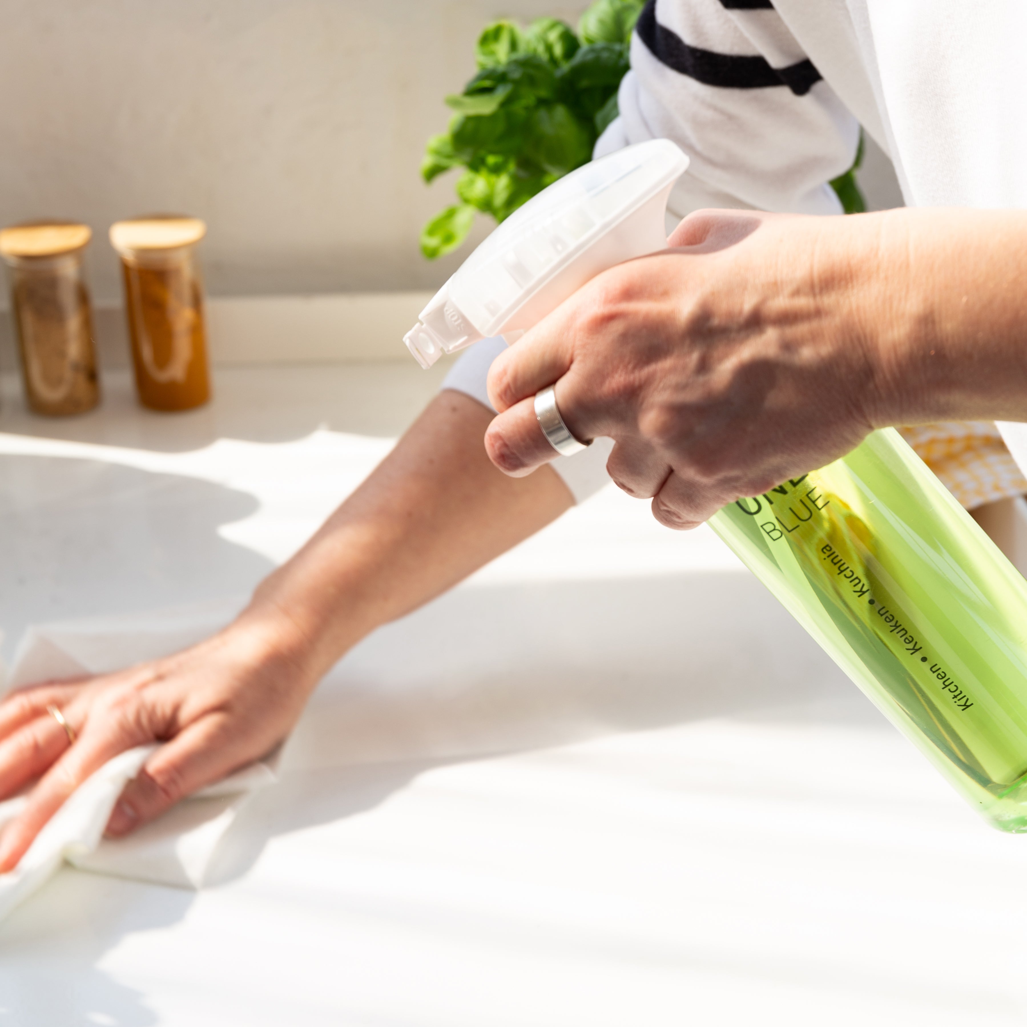 Kitchen cleaner, cleaning a kitchen top