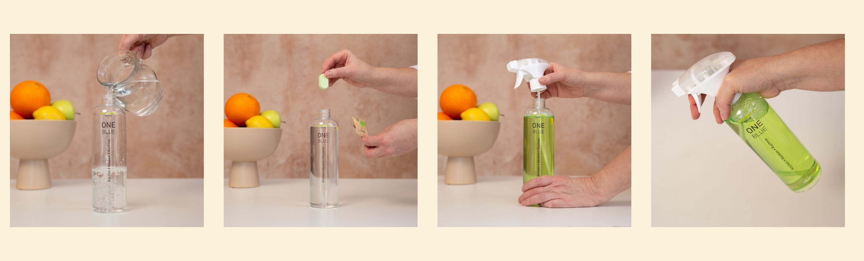 How to use One Blue cleaning products