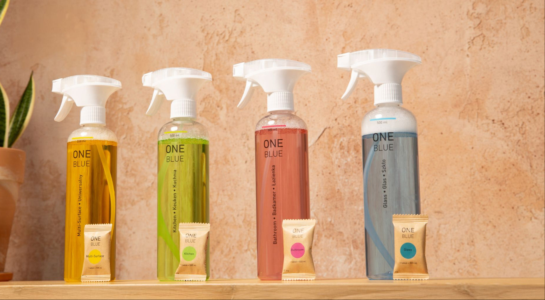One Blue cleaning products, 3 bottles with tablets